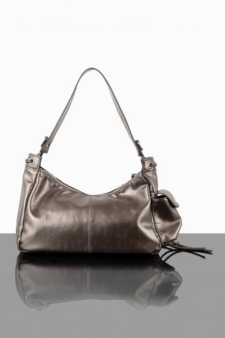 Shop_Wagon Horse_Gold Glam Metallic Bag _at_Aza_Fashions