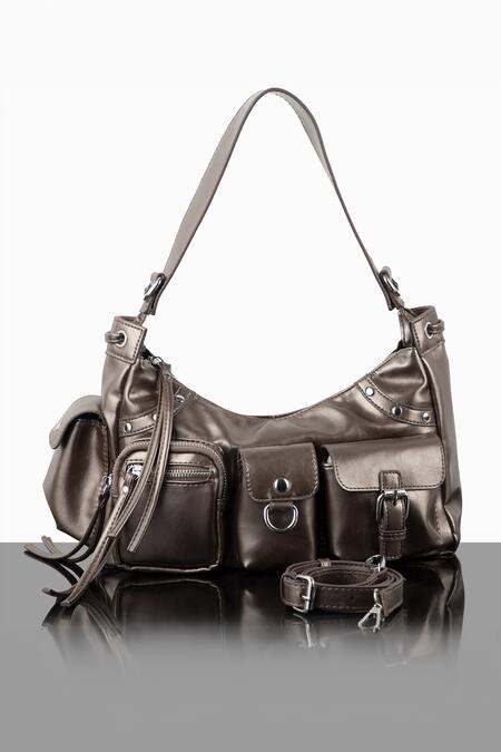Wagon Horse_Gold Glam Metallic Bag _Online_at_Aza_Fashions