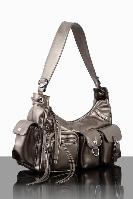 Shop_Wagon Horse_Gold Glam Metallic Bag _Online_at_Aza_Fashions