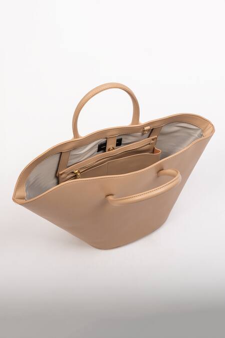 Buy_Wagon Horse_Beige On The Go Tote Bag_Online_at_Aza_Fashions