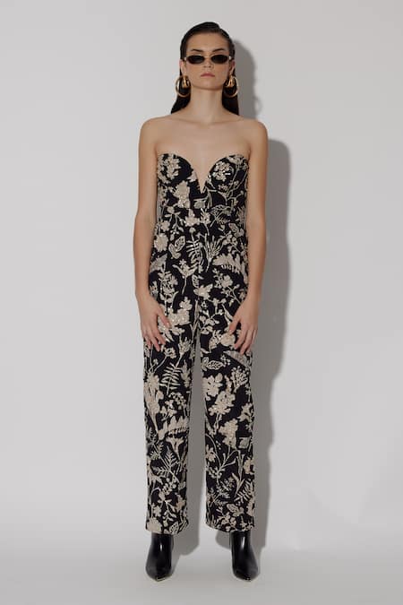 Twinkle Hanspal Noel Floral Embroidered Jumpsuit 