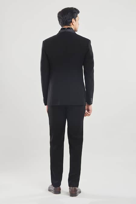 Arihant Rai Sinha Geometric Bead Embroidered Tuxedo Pant Set 