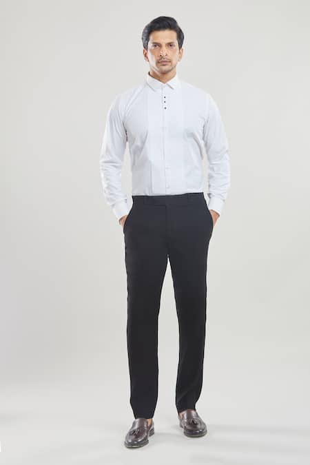 Arihant Rai Sinha Black Polyester Beads Geometric Embroidered Tuxedo Pant Set Online at Aza Fashions Arihant Rai Sinha_Black Polyester Beads Geometric Embroidered Tuxedo Pant Set _Online_at_Aza_Fashions