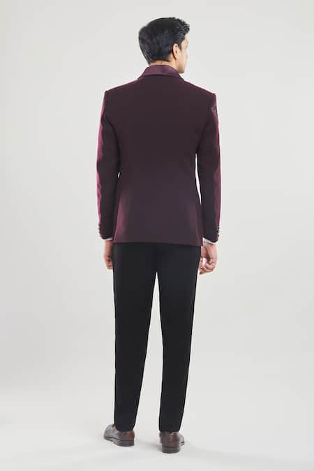 Arihant Rai Sinha Floral Bead Embroidered Front Tuxedo Set With Bow 