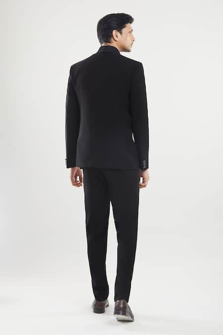 Arihant Rai Sinha Black Stone Embroidered Tuxedo Set 