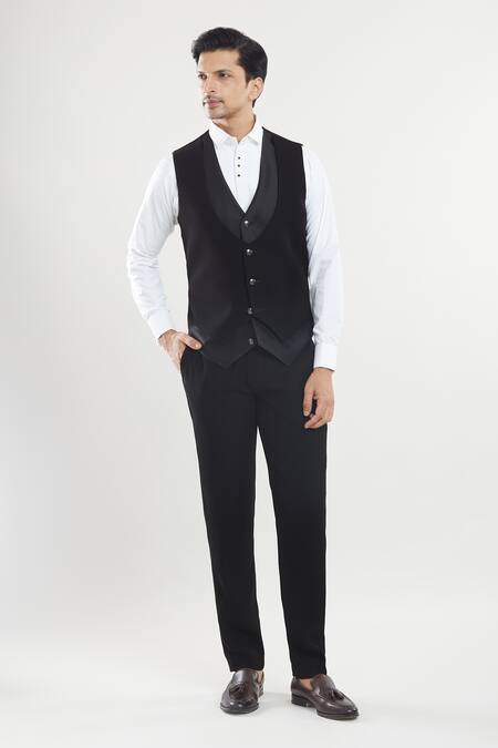 Buy Arihant Rai Sinha Black Polyester, Silk Sequins Embroidered Tuxedo Pant Set Online at Aza Fashions Buy_Arihant Rai Sinha_Black Polyester, Silk Sequins Embroidered Tuxedo Pant Set _Online_at_Aza_Fashions