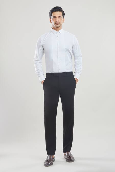 Arihant Rai Sinha Black Satin, Polyester, Silk Sequins, Embroidery Thread Tuxedo Pant Set Online at Aza Fashions Arihant Rai Sinha_Black Satin, Polyester, Silk Sequins, Embroidery Thread Tuxedo Pant Set _Online_at_Aza_Fashions