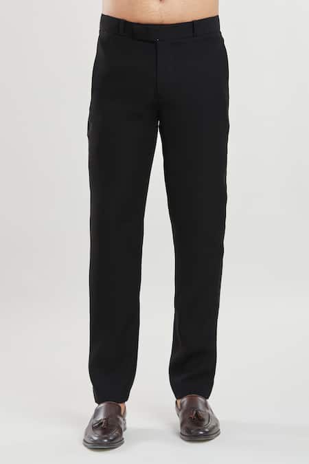 Shop Arihant Rai Sinha Black Satin, Polyester, Silk, Cotton Thread Detailed Tuxedo Set With Waistcoat Shop_Arihant Rai Sinha_Black Satin, Polyester, Silk, Cotton Thread Detailed Tuxedo Set With Waistcoat