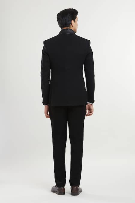 Arihant Rai Sinha Bead Embroidered Tuxedo Set With Waistcoat 