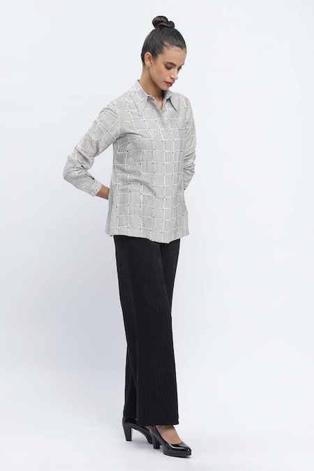 Abraham & Thakore Dot Chequered Print Shirt 