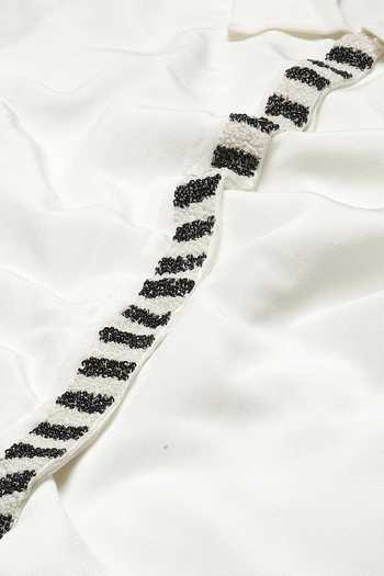 Buy_ABRAHAM AND THAKORE_Ivory Crepe Beads Collared Piano Keys Shirt 