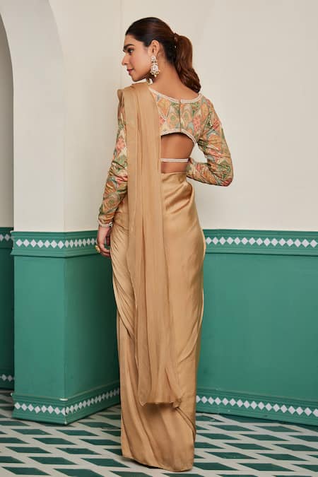 Dheeru Taneja Zainab Pre-Draped Saree With Blouse 