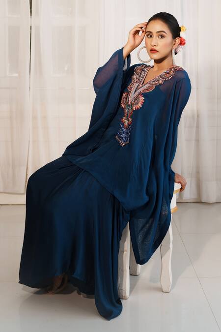 Buy House Of Anmol Jain Blue Organza, Satin Sequins, Beads, Embroidery Ananya Floral Top With Skirt Set Online at Aza Fashions Buy_House Of Anmol Jain_Blue Organza, Satin Sequins, Beads, Embroidery Ananya Floral Top With Skirt Set _Online_at_Aza_Fashions