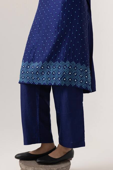 Buy Naina Jain Blue Silk, Organza Gota Patti Round Neck Embroidered Kurta Pant Set Online at Aza Fashions Buy_Naina Jain_Blue Silk, Organza Gota Patti Round Neck Embroidered Kurta Pant Set _Online_at_Aza_Fashions