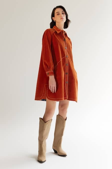 NOIB Thais Corduroy Shirt Dress 