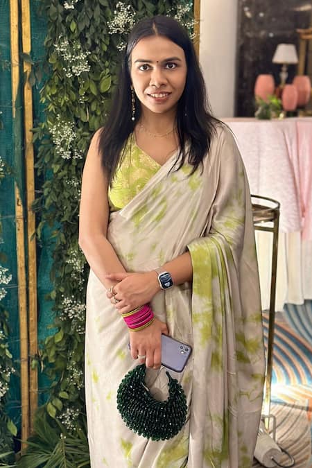 Shop_House Of Kosha_Green Crystals Ophelia Embellished Bag _at_Aza_Fashions