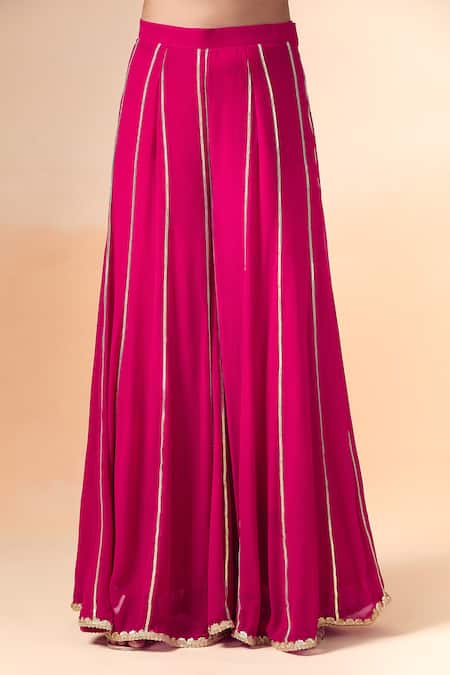 Buy Kalakaari By Sagarika Red Georgette, Chanderi , Organza Embroidery, Floret Kurta Sharara Set Online at Aza Fashions Buy_Kalakaari By Sagarika_Red Georgette, Chanderi , Organza Embroidery, Floret Kurta Sharara Set _Online_at_Aza_Fashions