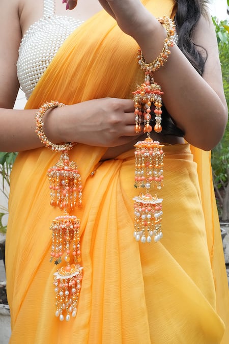 Vaidaan Samyuta Pearl & Bead Embellished Kaleeras - Set of 2 