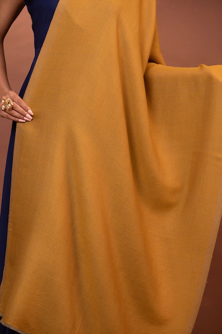 Buy_Modarta_Yellow Reversible Wool Shawl_Online_at_Aza_Fashions