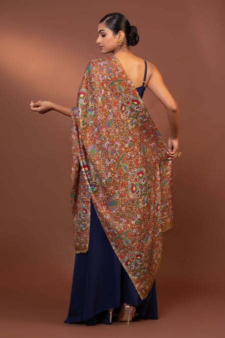 Modarta Floral Embroidered Shawl 