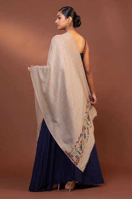 Shop Modarta Pink Wool Border Woven Shawl Online at Aza Fashions Shop_Modarta_Pink Wool Border Woven Shawl _Online_at_Aza_Fashions