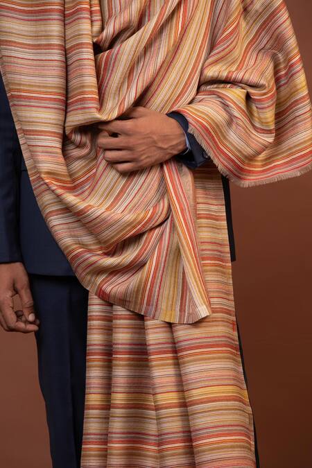 Modarta Multi Color Stripe Pattern Shawl Online at Aza Fashions Modarta_Multi Color Stripe Pattern Shawl_Online_at_Aza_Fashions