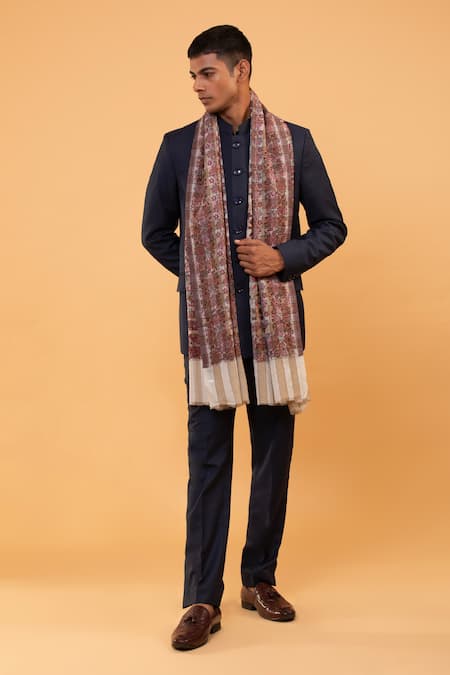 Shop Modarta Multi Color Floral Butti Pattern Shawl at Aza Fashions Shop_Modarta_Multi Color Floral Butti Pattern Shawl _at_Aza_Fashions