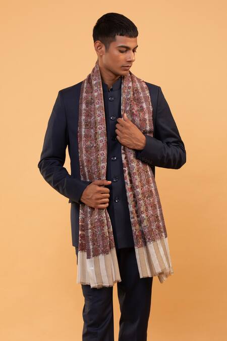 Modarta Multi Color Floral Butti Pattern Shawl Online at Aza Fashions Modarta_Multi Color Floral Butti Pattern Shawl _Online_at_Aza_Fashions