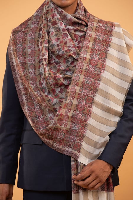 Shop Modarta Multi Color Floral Butti Pattern Shawl Online at Aza Fashions Shop_Modarta_Multi Color Floral Butti Pattern Shawl _Online_at_Aza_Fashions