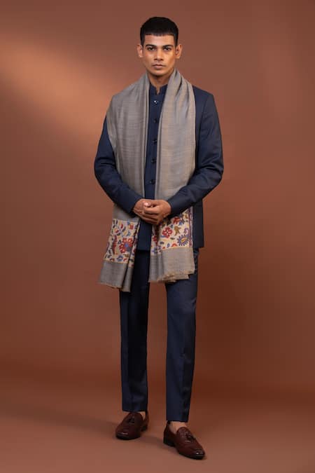 Modarta Floral Embroidered Border Shawl 