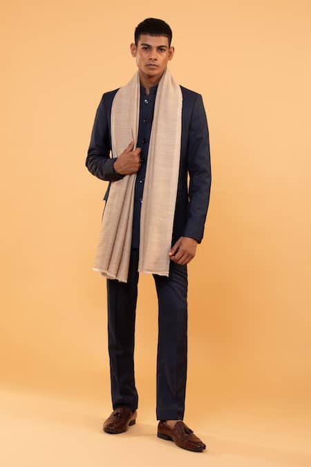 Modarta_Brown Woolen Pashmina Shawl _Online_at_Aza_Fashions