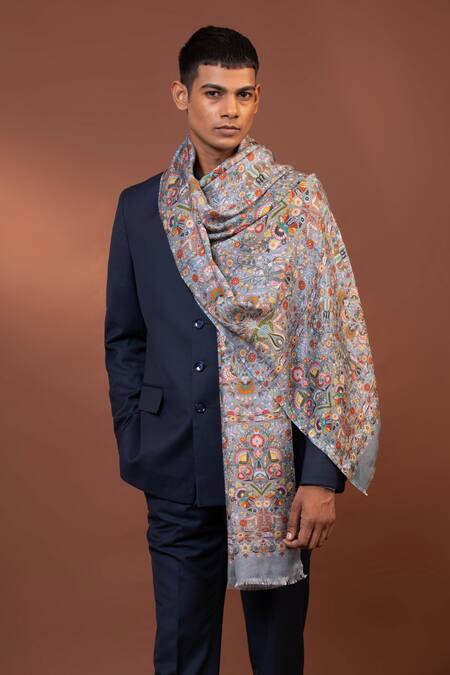 Buy Modarta Grey Kashmiri Floral Embroidered Shawl Online at Aza Fashions Buy_Modarta_Grey Kashmiri Floral Embroidered Shawl _Online_at_Aza_Fashions