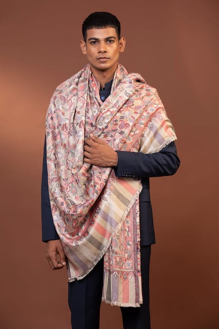 Buy_Modarta_Multi Color Handmade Kashmiri Kani Wrap _Online_at_Aza_Fashions