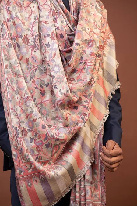 Shop_Modarta_Multi Color Handmade Kashmiri Kani Wrap _Online_at_Aza_Fashions