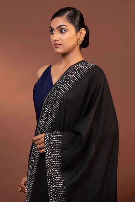 Buy Modarta Black Swarovski Crystal Astron Border Shawl Online at Aza Fashions Buy_Modarta_Black Swarovski Crystal Astron Border Shawl _Online_at_Aza_Fashions