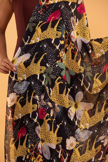 Modarta Multi Color Wild Leopard Print Shawl Online at Aza Fashions Modarta_Multi Color Wild Leopard Print Shawl _Online_at_Aza_Fashions