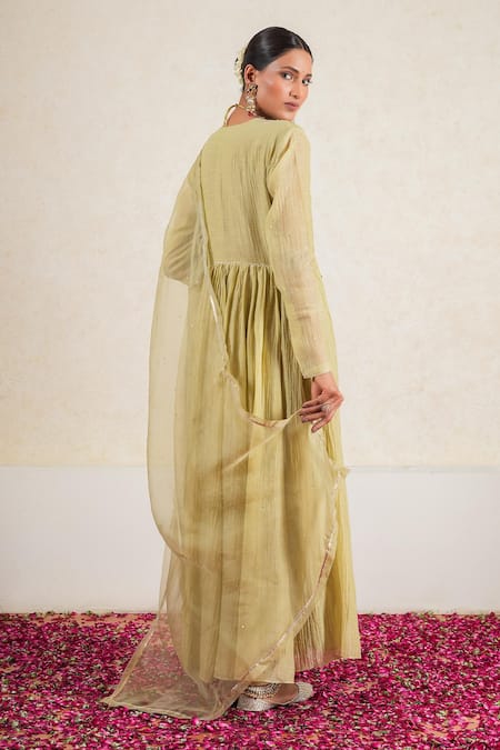 Kalakari By Akanksha Gulbahar Paisley Sequin & Aari Embroidered Anarkali Set 