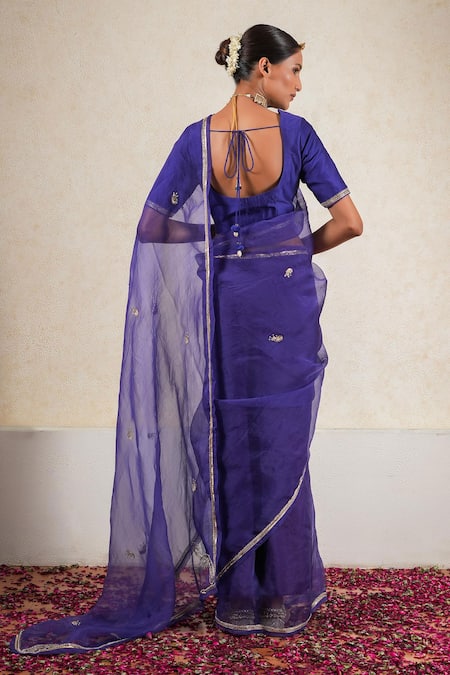 Kalakari By Akanksha Gulkhera Sequin & Aari Embroidered Saree With Blouse 