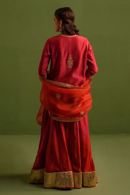 Kameez Bahar Gota Embroidered Kurta Lehenga Set 