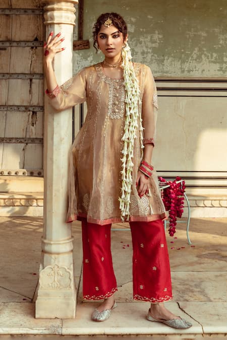 Maison Shefali Marodi Embroidered Anarkali With Pant 