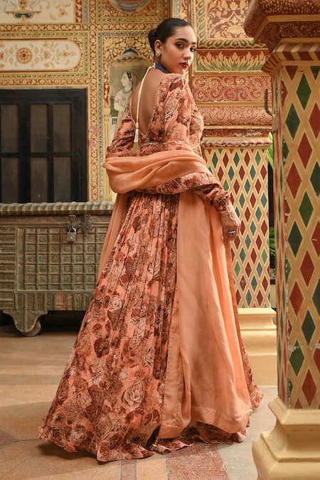 Sanam Gota Embroidered Yoke Anarkali With Dupatta 