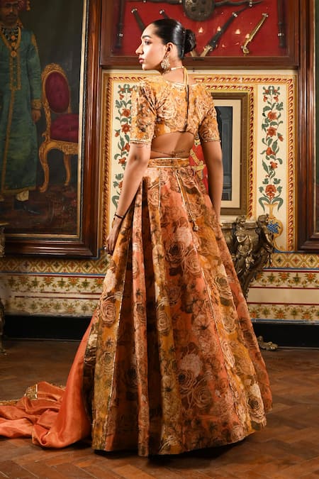 Sanam Floral Gota Embroidered Kalidar Lehenga Set
