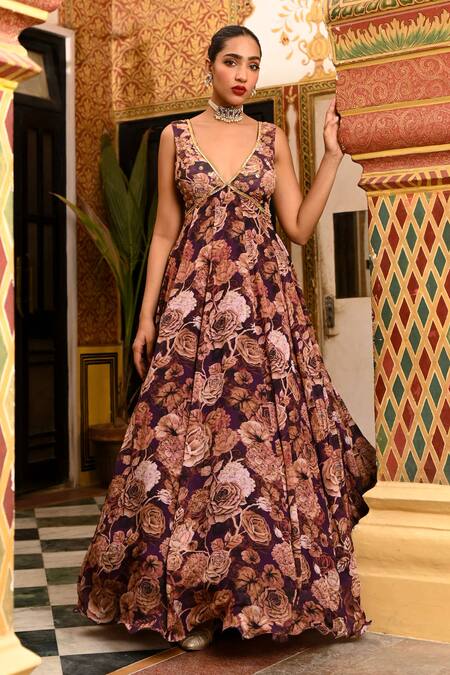 Buy Sanam Purple Silk, Crepe, Floral Moti Embroidered Kalidar Anarkali With Dupatta Online at Aza Fashions Buy_Sanam_Purple Silk, Crepe, Floral Moti Embroidered Kalidar Anarkali With Dupatta _Online_at_Aza_Fashions