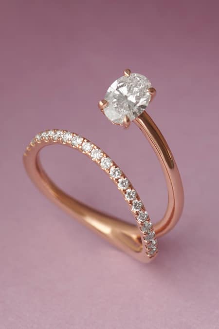 Fiona Diamonds 14kt Rose Gold Oval Lab Diamond Ring 