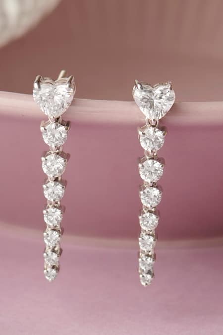 Fiona Diamonds 14kt White Gold Lab Diamond Chandelier Earrings 