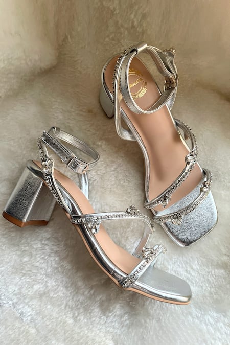 Modanta Footwear Diamond Embellished Strappy Heels 