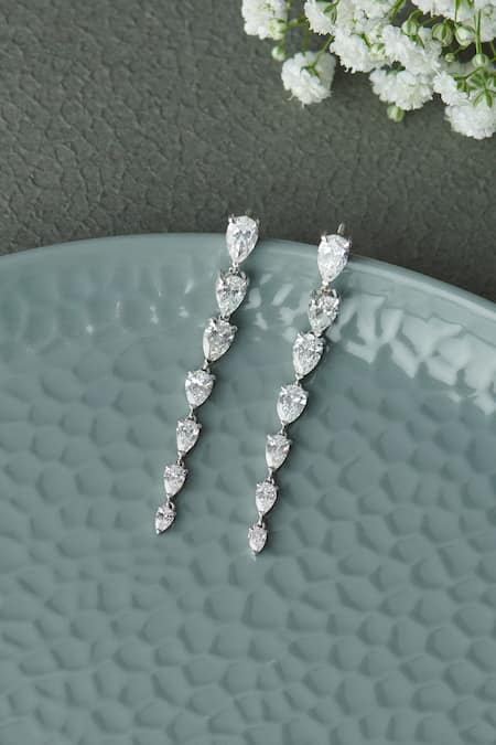 Fiona Diamonds 14kt White Gold Lab Diamond Chandelier Earrings 