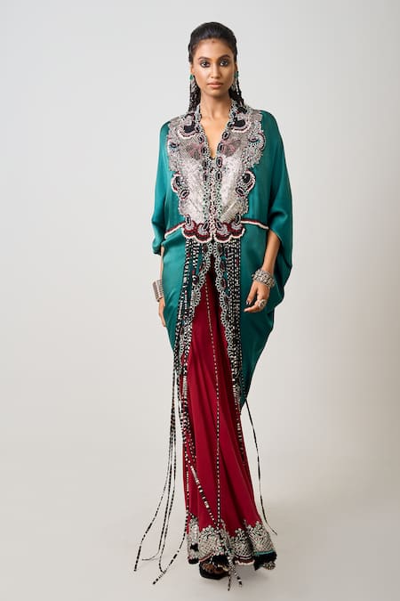 Nupur Kanoi Bead Sequin Embellished Jacket With Gharara 