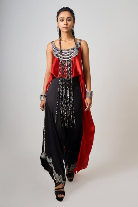 Nupur Kanoi Hand Embroidered Singlet Top With Pant 