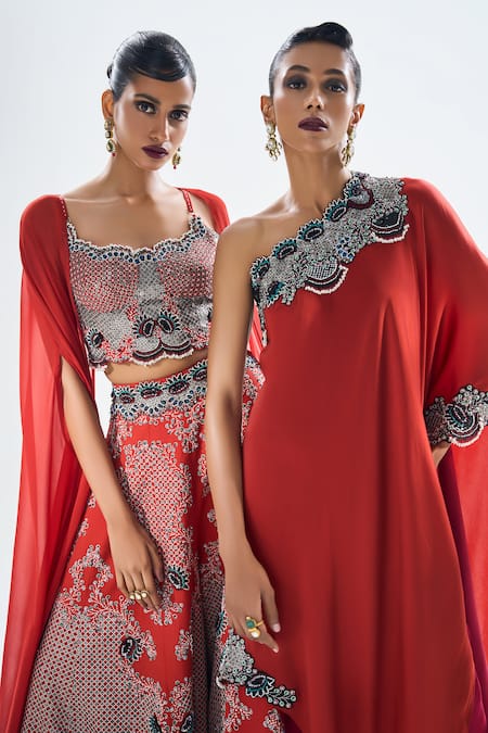 Buy Nupur Kanoi Orange Crepe, Georgette Sequins, Beads, Embroidery Cape And Hand Sharara Set Online at Aza Fashions Buy_Nupur Kanoi_Orange Crepe, Georgette Sequins, Beads, Embroidery Cape And Hand Sharara Set _Online_at_Aza_Fashions